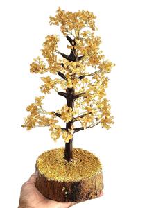 Sculpture d'arbre en pierres précieuses faites à la main avec 1000 copeaux de citrine, finition au toucher réel, inspirée de la magie des fées, Reiki, Feng Shui, décoration d'intérieur, mascotte d'amour - Product Image 3
