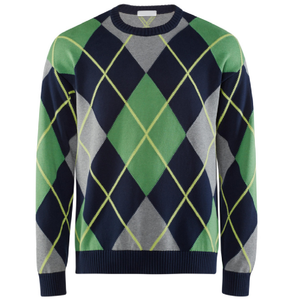 Export Quality Men's <b>Argyle</b> <b>Sweater</b> Hand Knitted Wholesale Price Crew Neck Collar Breathable Custom Logo Garments Made <b>Sweater</b> - Product Image 5