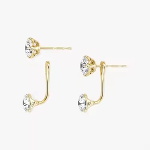 Boucles d'oreilles de luxe en argent 925 avec diamants de laboratoire Design élégant coupe ronde Mélange parfait de grâce moderne et de cadeaux de beauté intemporels - Product Image 6