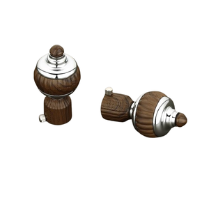 Remate decorativo de madera de hierro forjado para decoración del hogar, remate para barra de cortina, accesorios de barra de cortina cromada, decoración del hogar de lujo - Product Image 1