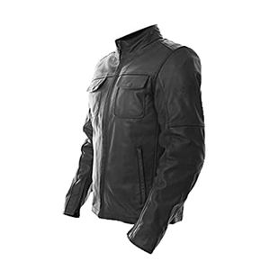 Blouson de moto en cuir pour homme, personnalisé, rétro, noir, prix de gros - Product Image 2