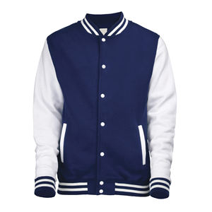 Manteau d'hiver coupe ajustée pour hommes, veste de baseball zippée de couleur unie, veste universitaire légère à capuche et col montant avec poche et logo personnalisé - Product Image 2