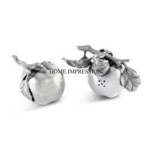 Juego de sal y pimienta de diseñador de Granada de aluminio chapado en oro, vajilla de comida de condimento de Metal, accesorios elegantes para centro de mesa - Product Image 6