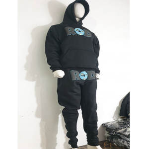 Top Tendance 100% Coton Hoodies Fermeture Éclair Conception Personnalisée Logo Personnalisé Sweat À Capuche Polaire Élégant Noir Survêtement Avec Impression Bouffante - Product Image 4