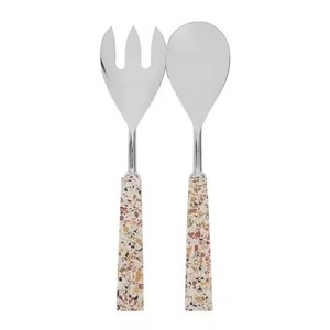 Juego de Cubiertos para Ensalada de Acero Inoxidable Dorado con Diseño Único, Ecológico, Apto para Lavavajillas, para Restaurante, Boda, Hogar, Hotel - Product Image 1