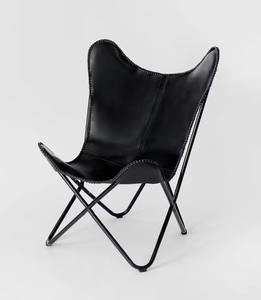 Antique Rustic Modern Leather Butterfly Chair Handmade Foldable Luxury Leisure for Indoor Outdoor Living Bedroom Living Room - Product Image 1