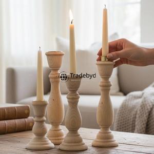 Porte-bougie en bois artisanal de qualité supérieure Décoration d'intérieur Tradebyd - Product Image 4