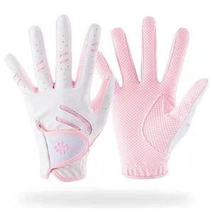 弹力面料透气青少年儿童粉色棉柔软面料高尔夫手套定制可洗户外活动 - Product Image 1