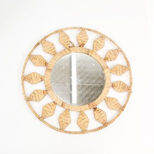 กระจกผักตบชวากระจกขนาดใหญ่พร้อมกรอบวัสดุที่เป็นมิตรต่อสิ่งแวดล้อม - Product Image 4