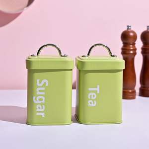 Ensemble de bocaux de rangement en acier hermétique pour comptoir, contenants personnalisés pour thé et sucre pour la cuisine, métal de qualité supérieure pour la cuisine - Product Image 6