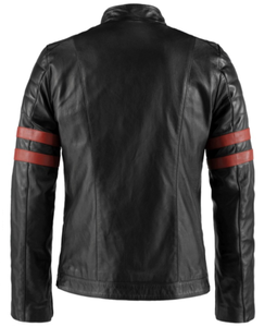Chaquetas de cuero negro sólido de motociclista informales de cuero auténtico hechas a medida para hombre con cremallera para hombre - Product Image 4