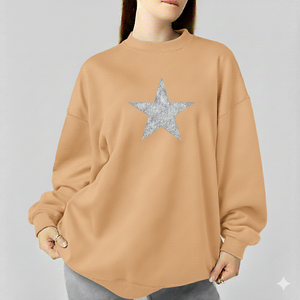 Women Casual Oversized Printed <b>Long</b> Mockneck Sweatshirt Winter Loose Fit Pullover Streetwear Fashion <b>Top</b> for Cozy Everyday - Product Image 1