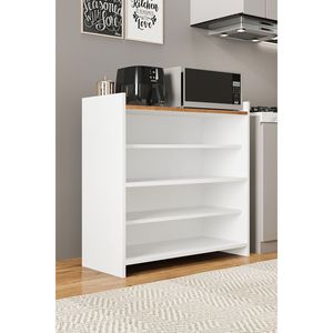 Diễn đàn đa mục đích 2-Tier cà phê góc tập tin Tủ giày giá nhà để xe bộ đồ giường công cụ trắng thông kết thúc nhà bếp phòng tắm - Product Image 6