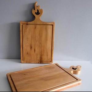 Planche à découper en bois d'acacia naturel simple avec poignée pour servir des fruits et des steaks pour enfants bloc de bois suspendu créatif - Product Image 3