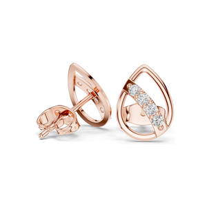 0.144 CT Lab Diamond <b>Earrings</b> for Women VVS-VS EF Clarity 18KT, 14KT, 10KT Gold & 925 <b>Silver</b> Rose, Yellow, White Gold & - Product Image 4