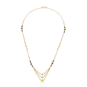 Mangalsutra moderne en acier inoxydable plaqué or à trois couches pour femmes - Product Image 2