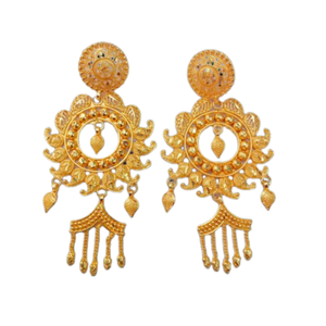 ชุดต่างหูพร้อมดีไซน์ทันสมัย22CT ต่างหูชุบทอง Jhumka สำหรับผู้หญิงที่สวมใส่โดยผู้ส่งออก - Product Image 2