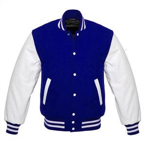 Veste vintage d'extérieur blanche pour hommes broderie unie personnalisée 100% veste universitaire Lettermen d'hiver en laine - Product Image 1