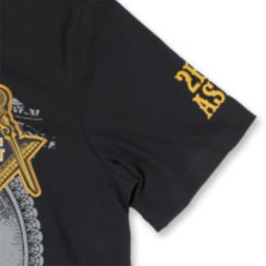 T-shirt graphique Mason | T-shirt noir 100% coton | Impression et broderie du logo de l'équipe sur le devant | Vêtements de sororité et de fraternité - Product Image 4