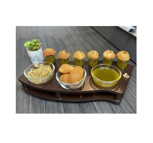 Plateau de collation en bois de luxe avec plusieurs sections personnalisé plateau de collation en bois personnalisé pour les cadeaux - Product Image 2