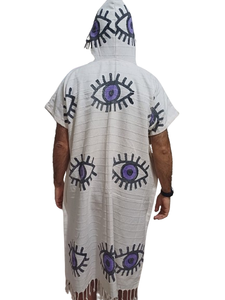 Nouveau Poncho turc nouveau mauvais œil coton tissu Cape séchage rapide à motifs taille Standard femmes hommes grand confortable lavable - Product Image 4