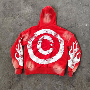 เสื้อฮู้ดผู้ชายแบบสวมหัวมีฮู้ดสำหรับผู้ชายเสื้อฮู้ดซักกรดแบบลำลองพิมพ์ลายดิจิทัลทั่วทุกมุม - Product Image 4