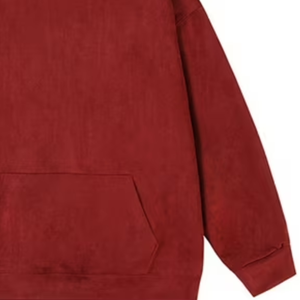 เสื้อมีฮู้ดสีแดงแนววินเทจโอเวอร์ไซส์สุดหรูเสื้อสเวตเชิ้ตมีฮู้ดแบบสวมหัวสำหรับทุกเพศเสื้อสเวตเชิ้ตมีกระเป๋าใหม่ - Product Image 4