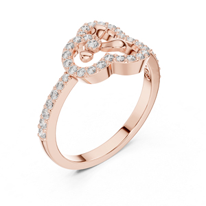 แหวนทองคำโรสโกลด์ 14K ประดับเพชรทรงกลม 0.37 กะรัต ผลิตในห้องปฏิบัติการ สไตล์วินเทจสำหรับผู้หญิง |   ชุดลำลองสำหรับใส่ทุกวัน |   เพชรเพาะเลี้ยงใหม่ที่ได้รับการรับรองจาก IGI - Product Image 4