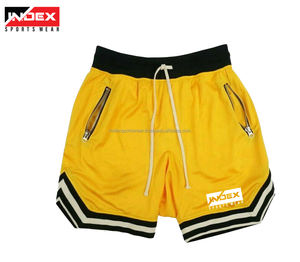 OEM personalizado de secado rápido de los hombres 100% de malla de algodón pantalones cortos de baloncesto de verano deportes impreso gimnasio entrenamiento sudor para correr Fitness sólido - Product Image 1