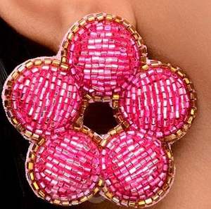 Pendientes de cuentas con diseño de flores multicolor de primera calidad, joyería festiva para mujer al mejor precio. - Product Image 4