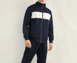 Trajes deportivos de gimnasio para hombres, Conjunto de jogging activo, Sudadera con capucha y cremallera, ropa de ocio, patrón sólido, característica de maternidad, traje deportivo de 2 piezas - Product Image 4