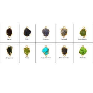 Pierre précieuse brute naturelle breloques de pierre de naissance pendentifs assortis en cristal plaqué argent serti de griffes pour la fabrication de bijoux - Product Image 4