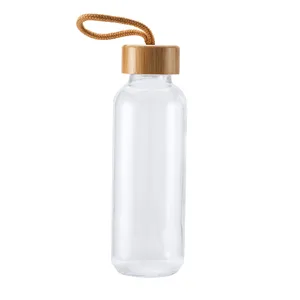 Bottiglia d'Acqua Personalizzata in Vetro e Bambù, Gadget Promozionale per Bevande - Product Image 1