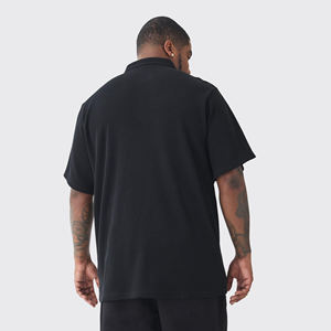 Customized Men's 100% Cotton Oversized Quarter <b>Zip</b> for <b>Shirt</b> with Digital Printed Logos Breathable Loose Fit Hip Hop Style - Product Image 6