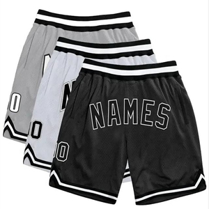 Shorts de basket-ball personnalisés en tissu mesh, vêtements de sport, nom et numéro personnalisés, respirant, vêtements d'entraînement athlétique - Product Image 1