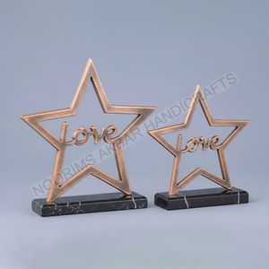 Eslogan para el hogar, escultura de Metal de estrella centelleante de aluminio con Base de mármol negro, mesa decorativa, regalo, artesanía, exportador, proveedor - Product Image 2
