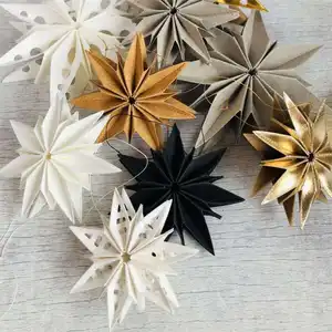 Sunbeauty Poinsettia Vegan Paper Star Folded Multicolored Paper Star Christmas Gift Decoration