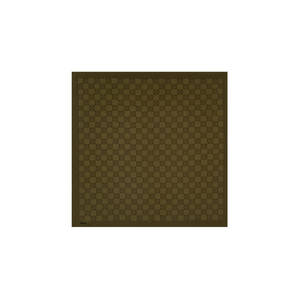 Pañuelo Cuadrado Verde de Poliéster Tipo Seda con Diseño de Tablero de Ajedrez y Monograma, 100x100 cm - Product Image 1