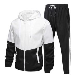 Venta al por mayor de pantalones de chándal con cremallera completa conjunto de diamantes de imitación jogging cremallera algodón de gran tamaño deportes chándal hombres - Product Image 1