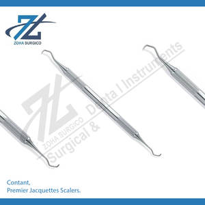 Kit de curettes chirurgicales dentaires manuelles Premier Jacquettes Scalers, manche en silicone, spatules réutilisables, classe I, CE, Pakistan - Product Image 2