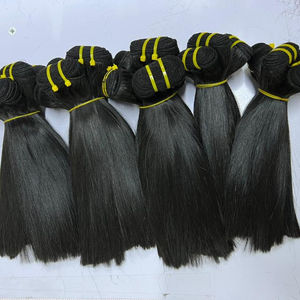 Bone Straight <b>Black</b> Vietnamese Full Bundles Double Drawn Raw Virgin Remy <b>Hair</b> Weft <b>Extensions</b> Fast Shipping - Product Image 1