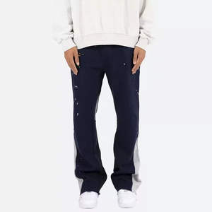 Pantalons de survêtement streetwear personnalisés Hip Hop pantalons évasés empilés pantalons 100% coton pantalons de survêtement amples pour hommes pantalons de survêtement pour hommes - Product Image 3