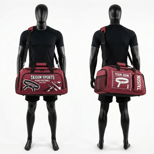 Sac de football américain pour hommes, polyester 600D, 300 GSM, durable, design à panneaux orange et noir, impression par sublimation personnalisée, sac de sport - Product Image 2