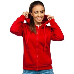 OEM Wholesale Unisex Cotton Fleece Hoodie Women's Full Zip Winter <b>Sweatshirt</b> Streetwear Style Pullover with Front Logo - Product Image 1
