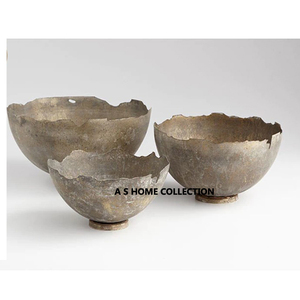 Accesorios de decoración moderna para el hogar Juego de forma redonda decorativa de 3 palomitas de maíz de metal y frutero - Product Image 1