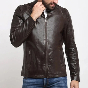 Veste en cuir pour hommes à tarif de gros OEM Veste en cuir respirante entièrement personnalisée, tenue décontractée de haute qualité à bas prix pour hommes - Product Image 6