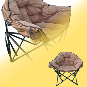 Moderna silla plegable de acero inoxidable de 3 plazas Jardín al aire libre Picnics Diseño seguro 480kg Capacidad de carga Metal resistente en gris azul - Product Image 1