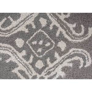 Tapis Imara de style classique en laine et viscose tufté à la main, gris et noir, géométrique, pour la maison, le salon, le couloir, épaisseur 10 mm - Tra-14767 - Product Image 3