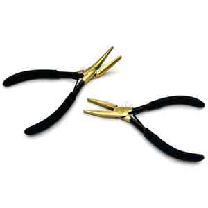 <b>Flat</b> <b>Nose</b> Hair Extension <b>Pliers</b> Custom Logo Black Gold Stainless Steel Multi Functional Hair Extension Tools - Product Image 5