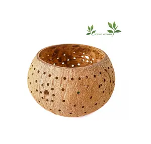 Big Coconut Tealight Holder cheap price / Coconut Candle Holder With Customized Logo with free sample in Vietnam